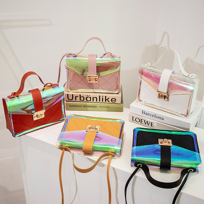 2023 New Sweet Transparent Sequin Small Square Crossbody Bag
