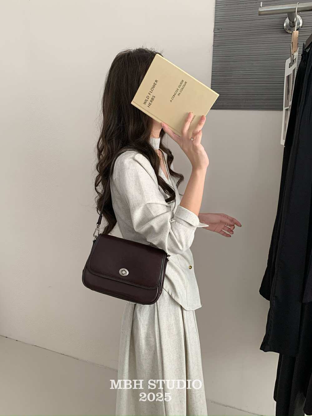 MBH Women's Small Square Crossbody Shoulder Bag with Flap Lock and Strap