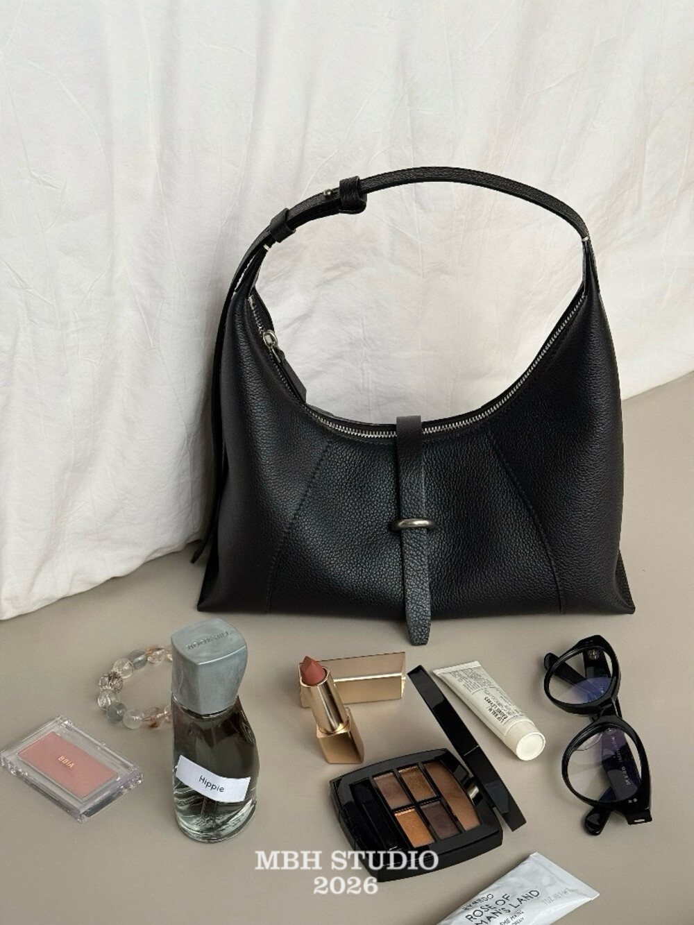 MBH Niche Design Hobo Bag Minimalist Versatile Top Layer Cowhide Crossbody Shoulder Bag with Strap